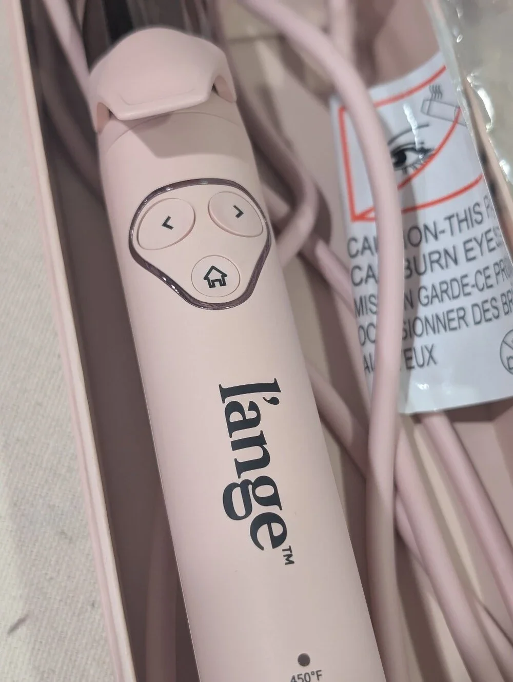 L'ange Le Pirouette 32MM Pink Titanium Rotating Curling Iron Blush Pink w/ Box